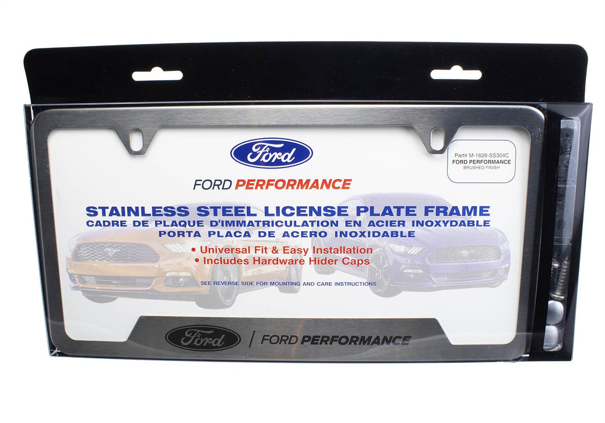 Ford Performance Ford Performance License Plate Frame-Brushed Stainless Steel — additional view (FRPM-1828-SS304C)