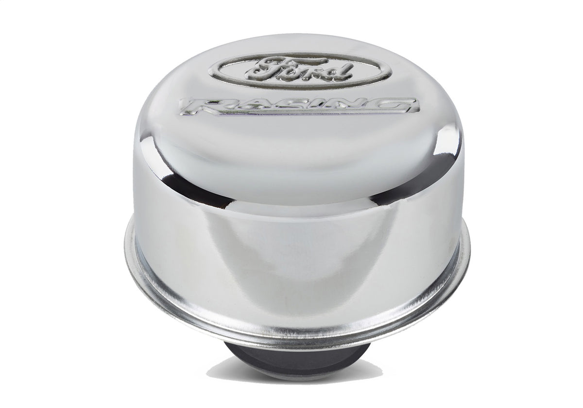 Ford Performance Ford Racing Logo Air Breather Cap: Push-In Type Chrome — alternate view (FRP302-215)