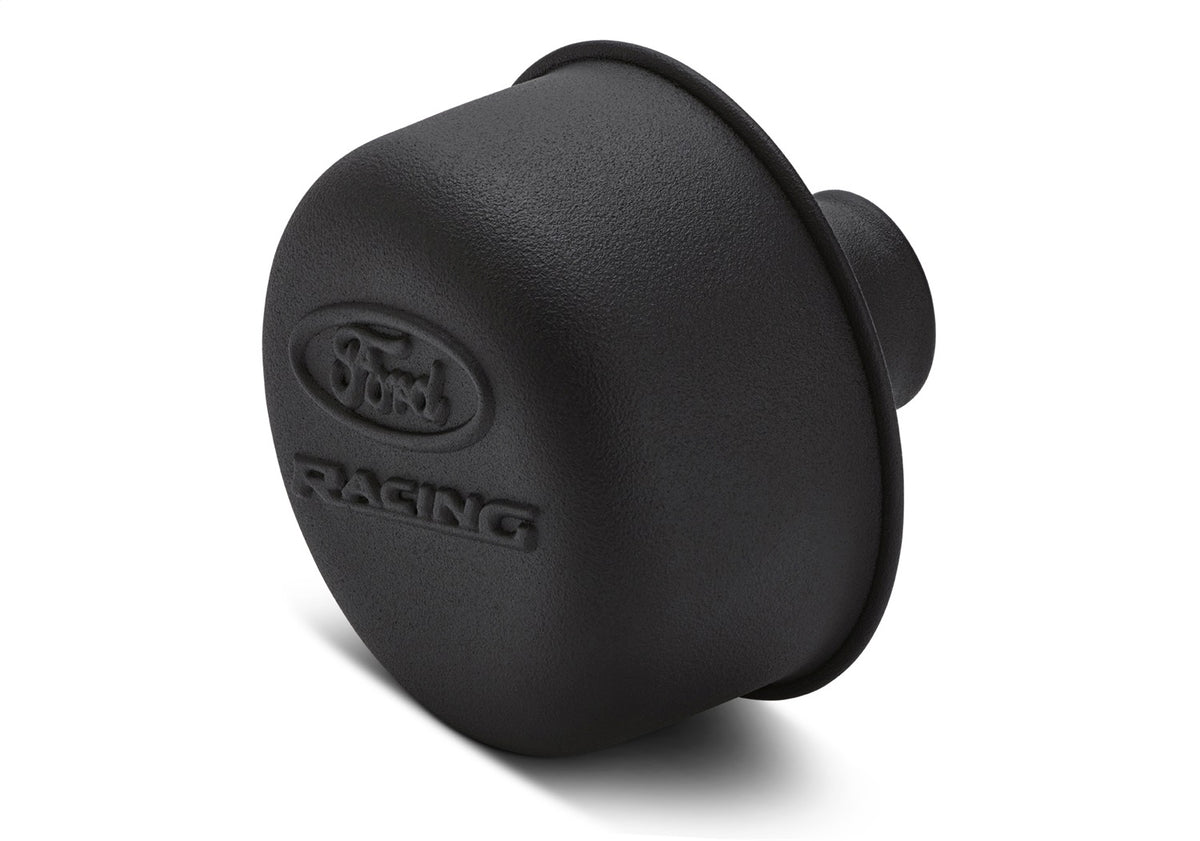 Ford Performance Ford Racing Logo Air Breather Cap: Push-On - Black Crinkle Finish — detail (FRP302-216)