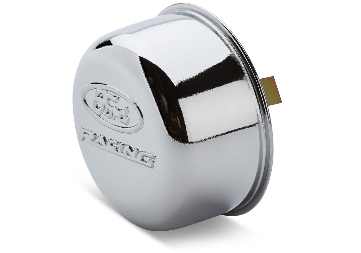 Ford Performance Ford Racing Logo Air Breather Cap: Twist Type Chrome — alternate view (FRP302-200)