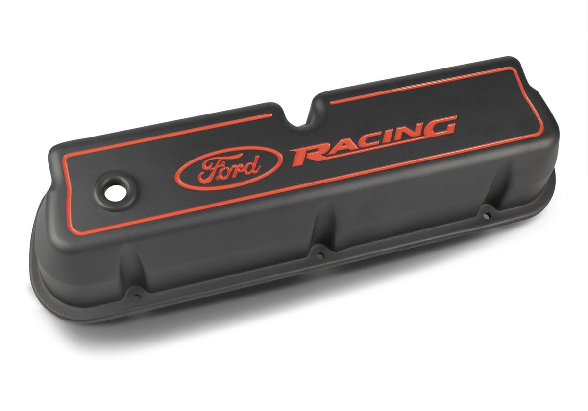 Ford Performance Ford Racing Logo Die-Cast Valve Covers Black — alternate view (FRP302-003)
