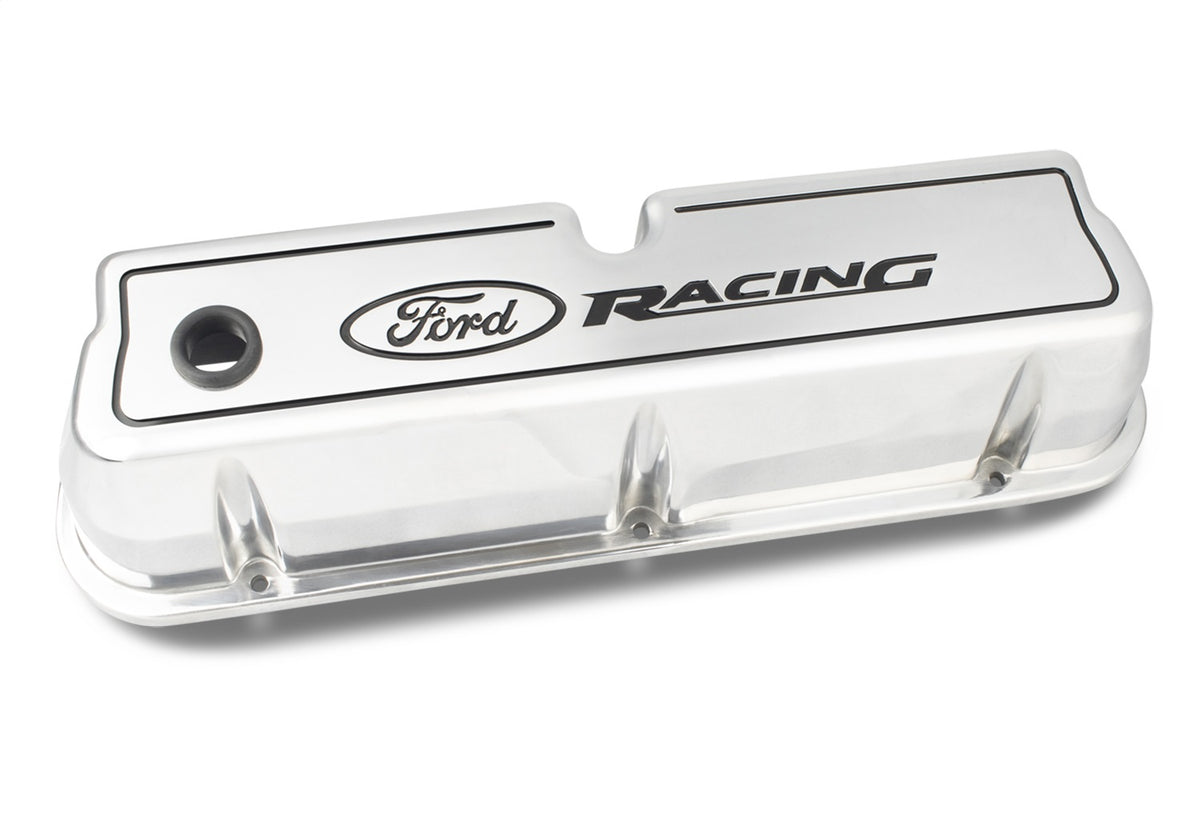 Ford Performance Ford Racing Logo Die-Cast Valve Covers Polished — alternate view (FRP302-001)