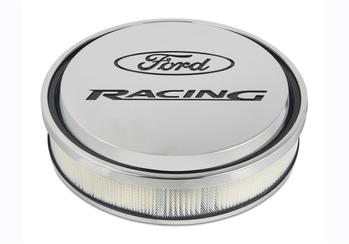 Ford Performance Ford Racing Slant Edge Air Cleaner Chrome — alternate view (FRP302-384)