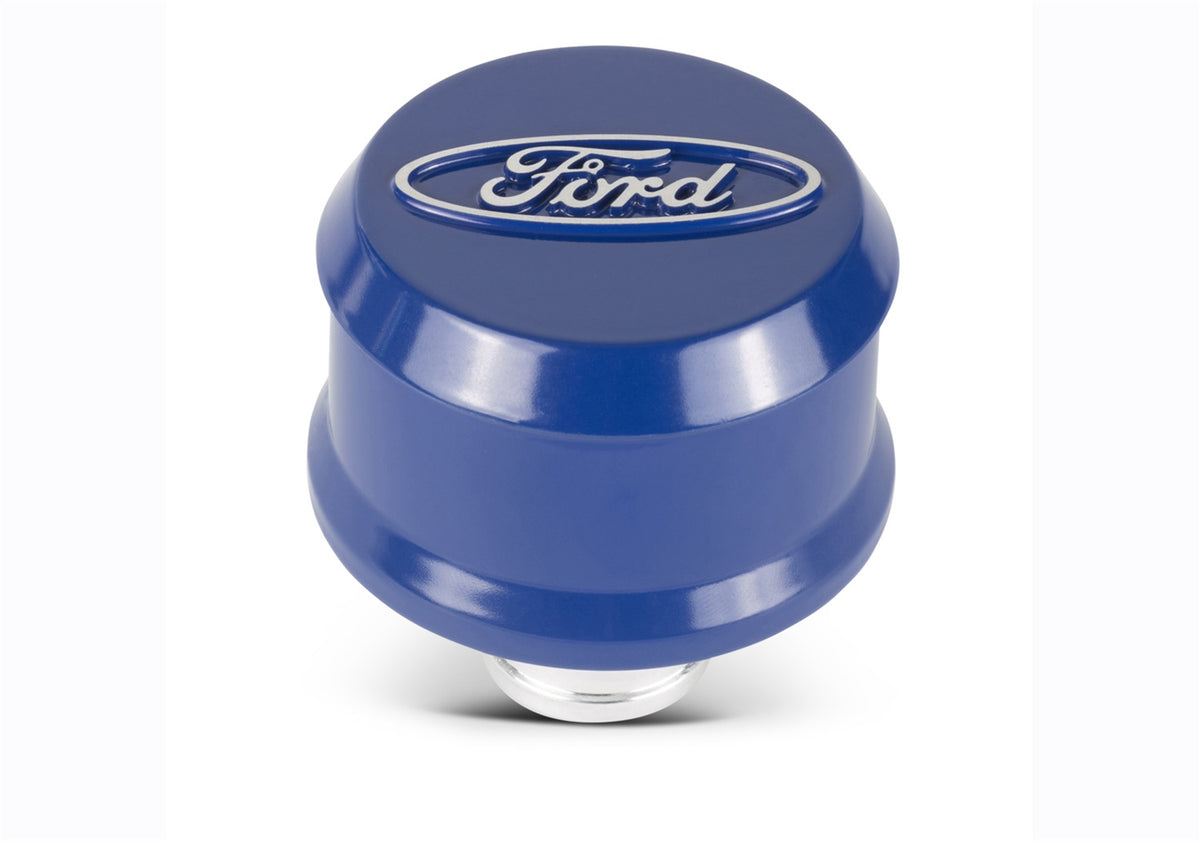 Ford Performance Ford Slant Edge Breather-Blue — alternate view (FRP302-436)
