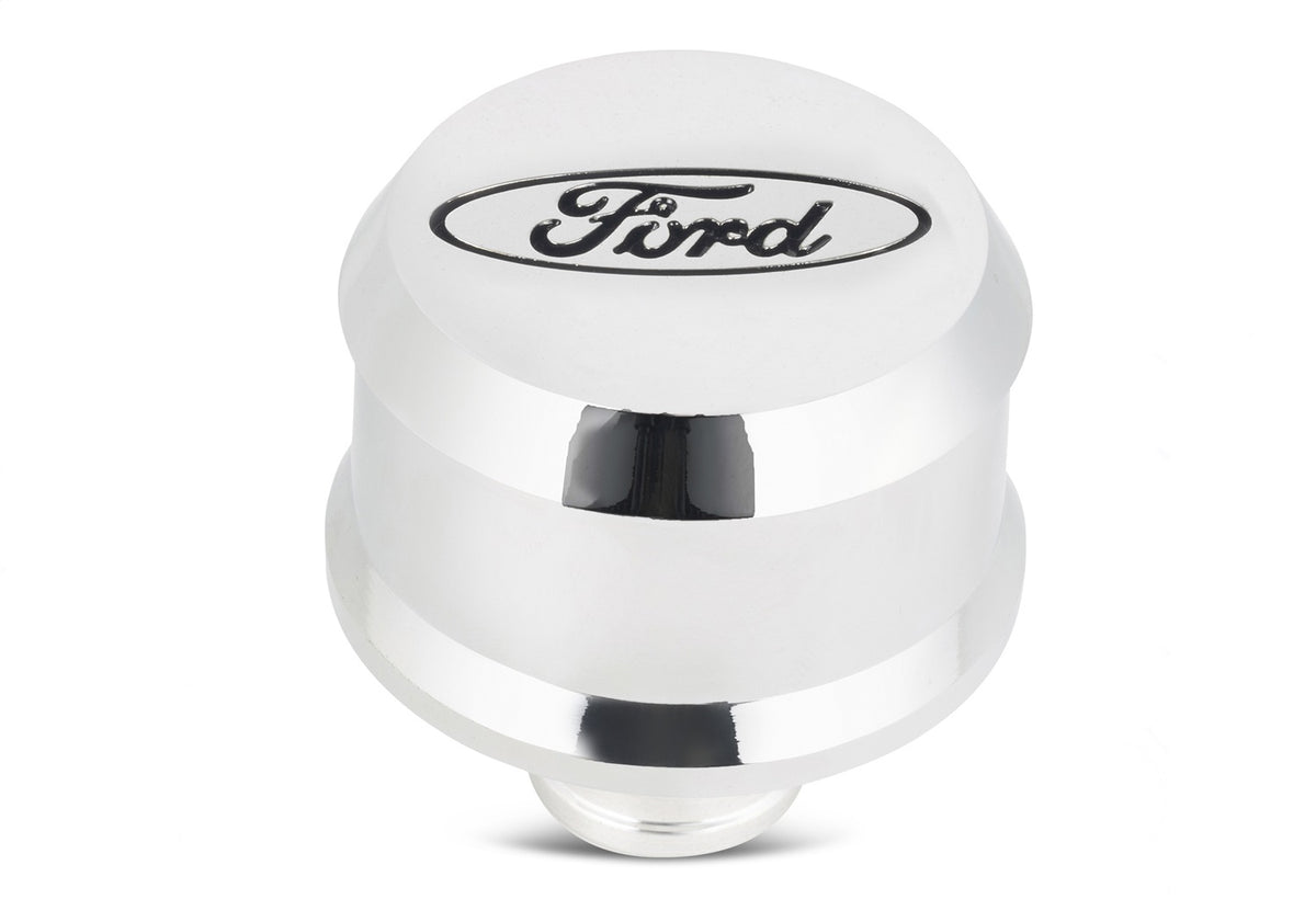 Ford Performance Ford Slant Edge Breather-Chrome — alternate view (FRP302-439)