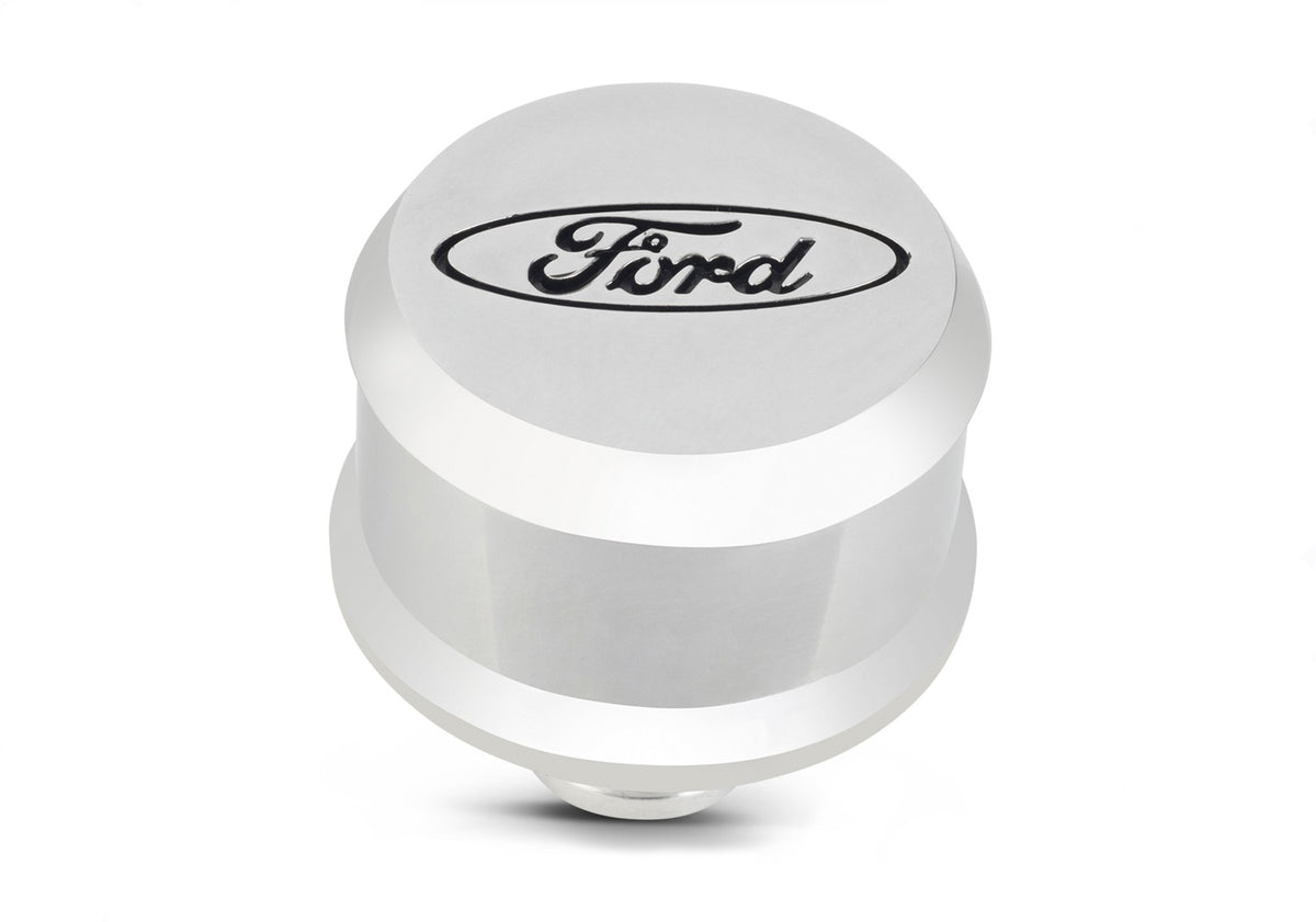 Ford Performance Ford Slant Edge Breather Polished — alternate view (FRP302-438)