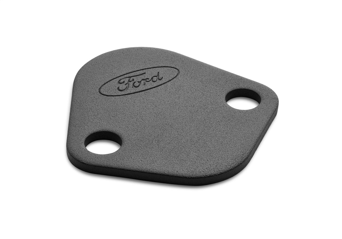 Ford Performance Fuel Pump Block Off Plate, Black Crinkle Finish With Ford Oval — additional view (FRP302-291)