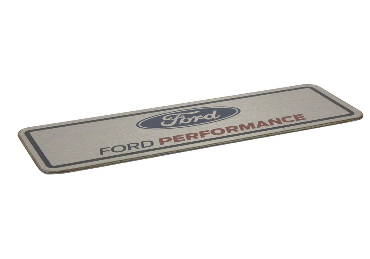Ford Performance Mustang "Ford Performance" Dash Emblem — alternate view (FRPM-1447-A)