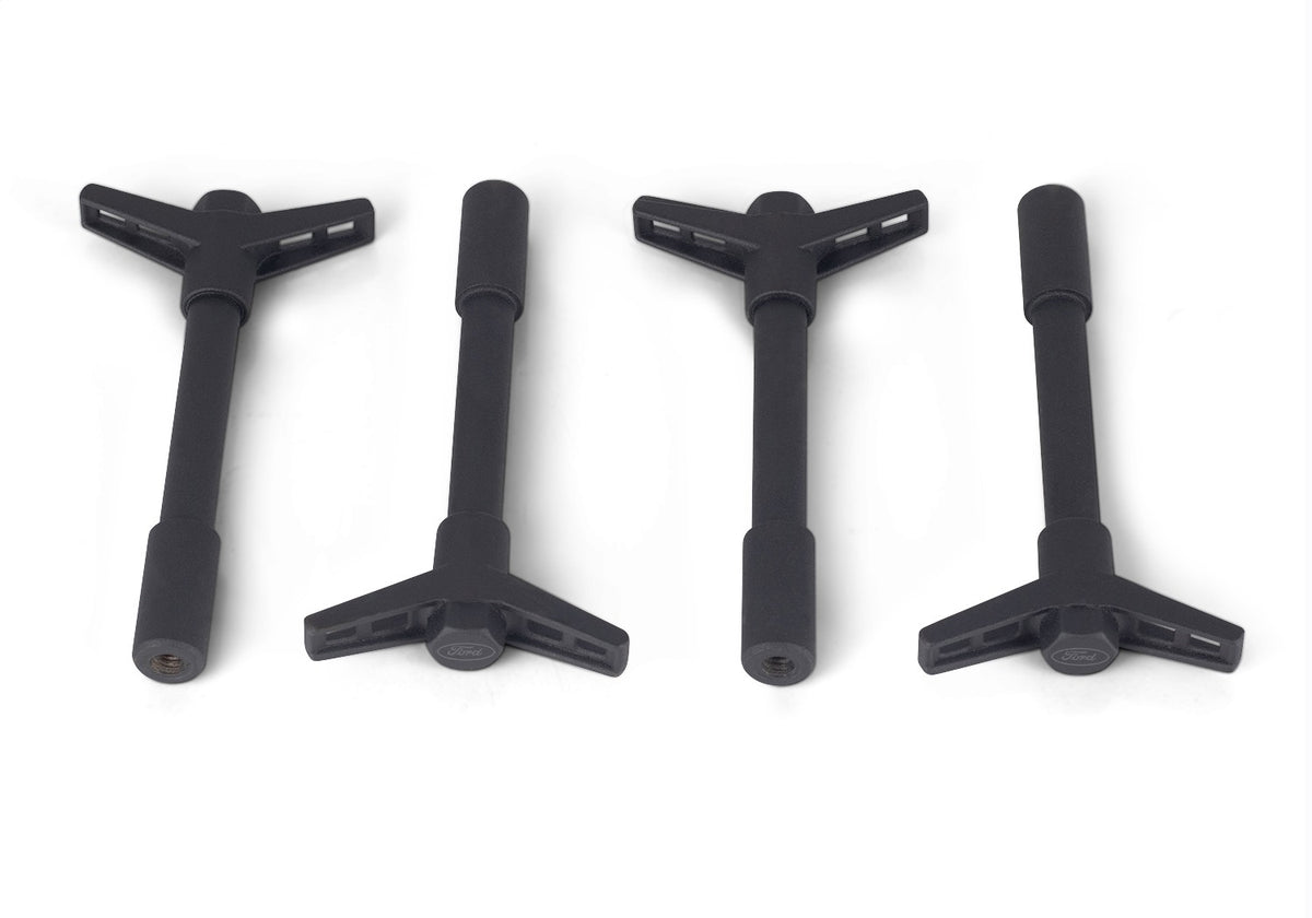 Ford Performance Valve Cover Hold Down Wing Nuts: Black Crinkle Finish (FRP302-326)