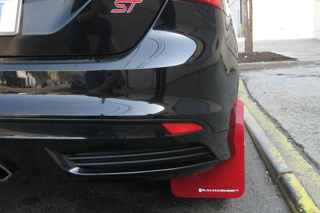 Rally Armor 12-19 Ford Focus ST / 16-19 RS Black Mud Flap w/ Blue Logo - MF27-UR-BLK/BL