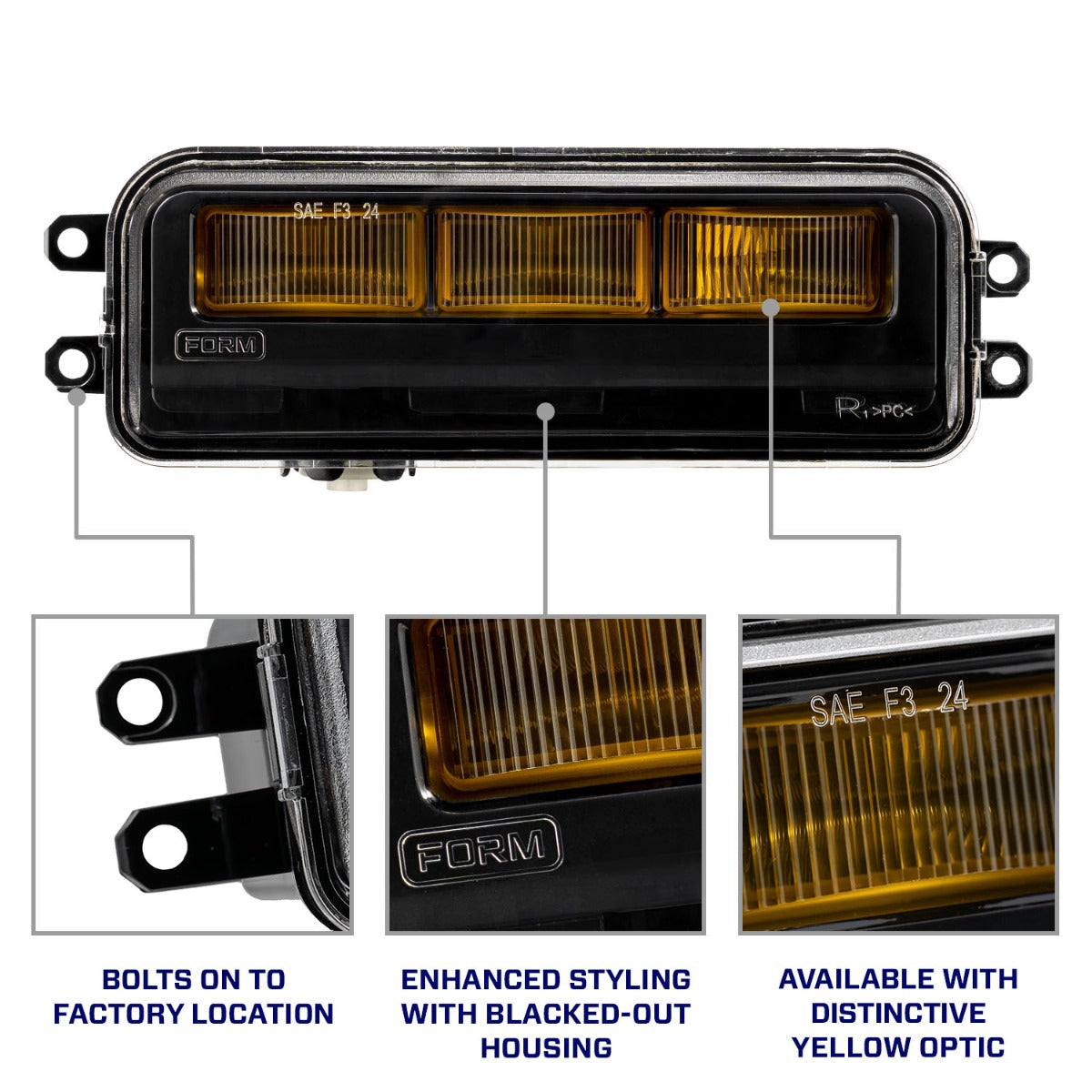 Form Lighting Type T3 Tacoma/Tundra/4Runner/Sequoia LED Fog Lights Yellow (Pair) - FL0083