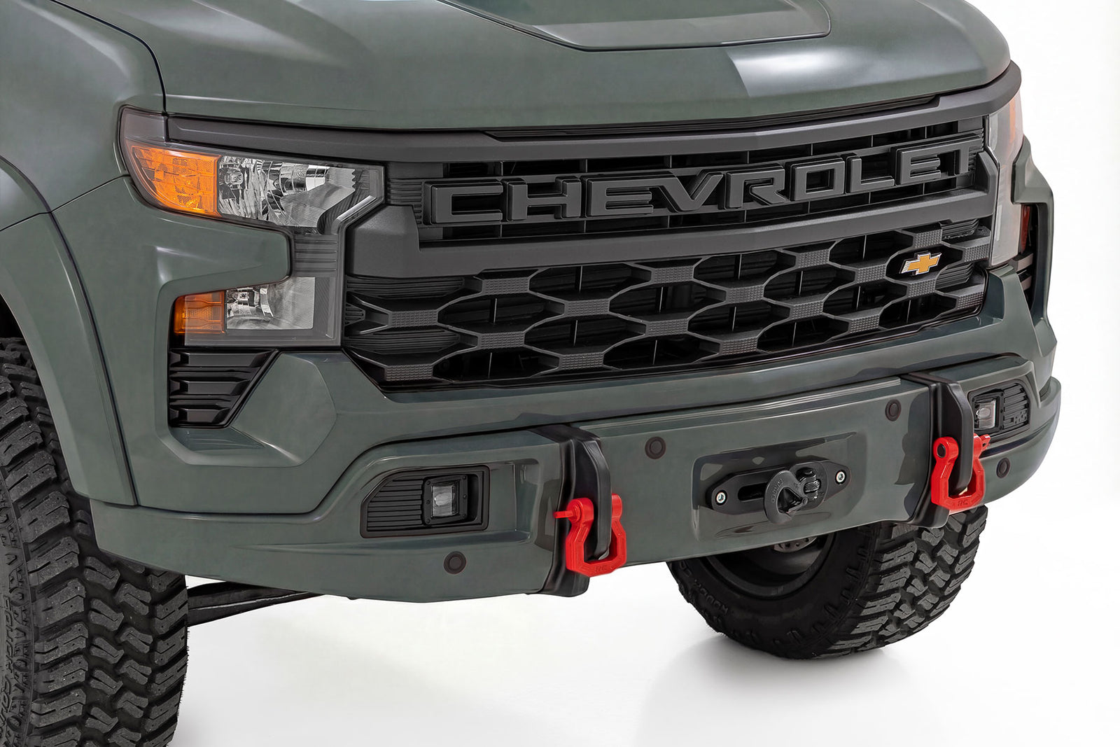 Rough Country - Front FXS Bumper - 12000S - GBD Cypress Gray - Chevy Silverado 1500 (23-26) - 13007-GBD