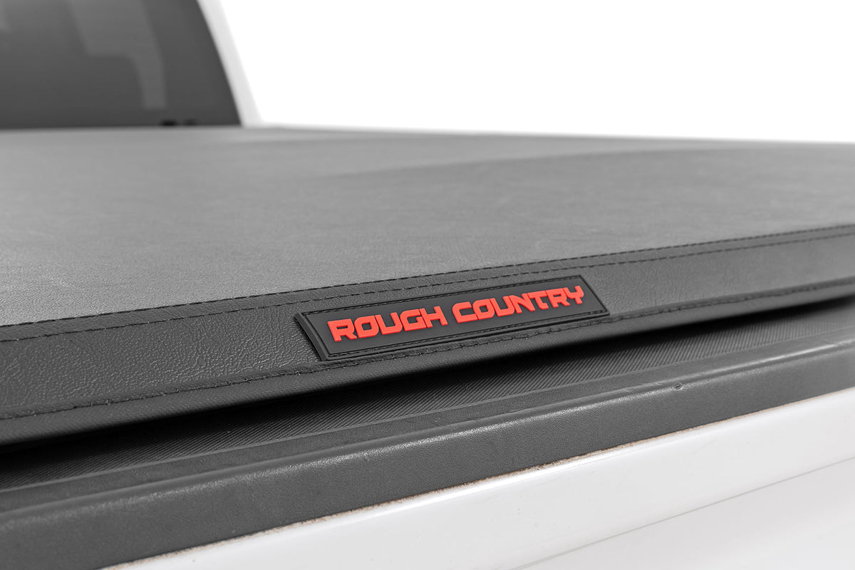 Rough Country - Soft Tri-Fold Bed Cover - 6'7" Bed - Chevy/GMC 1500/2500HD/3500HD (14-19 & Classic) - 41214650A for 2014-2018