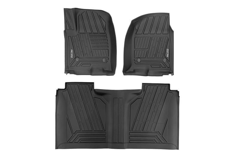 Rough Country - Flex-Fit Floor Mats - First & Second Row - Chevy/GMC 1500/2500HD/3500HD (19-26 & Refresh) - FF-21612