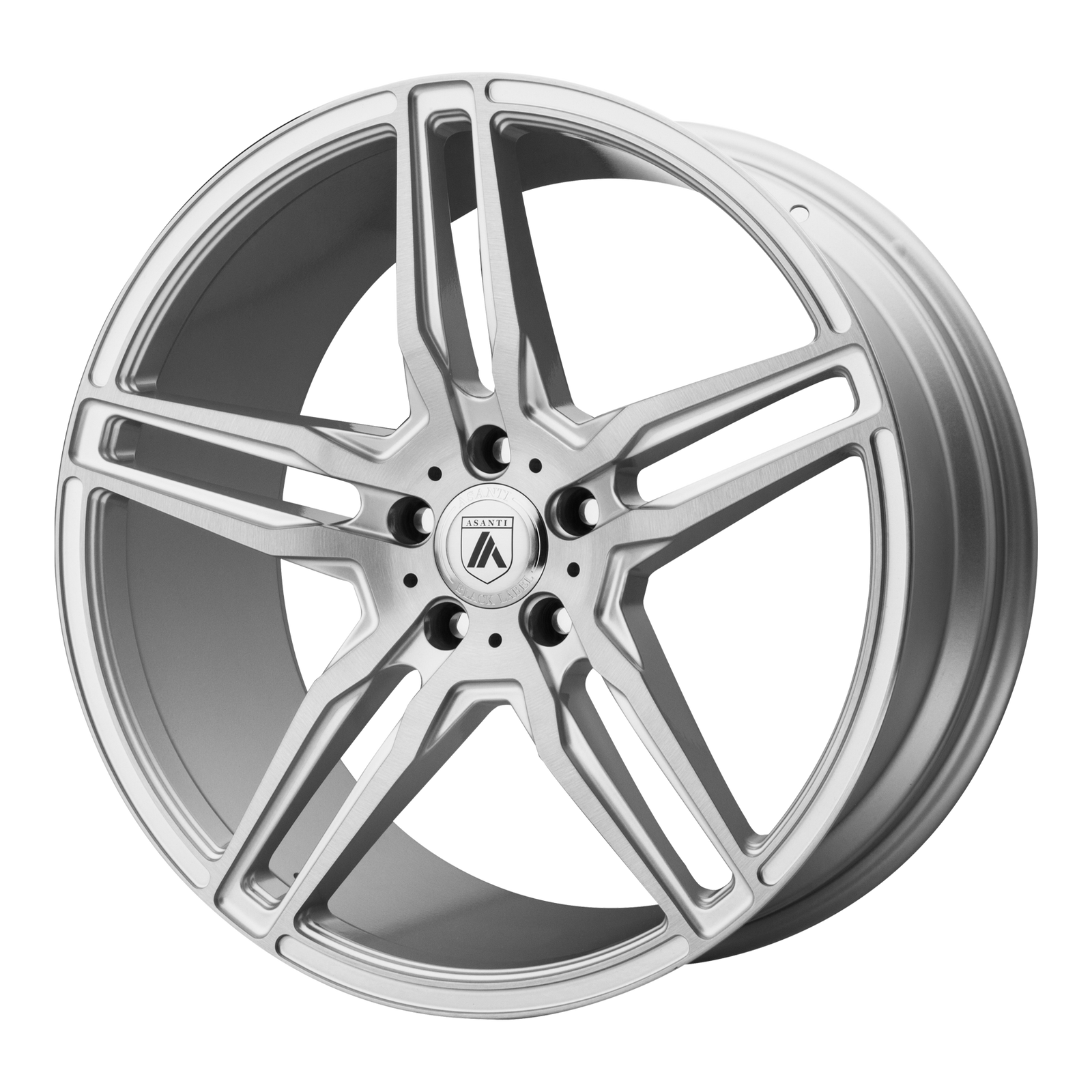 Asanti Black Abl-12 Orion 22X10.5 5X115 +25MM Brush Silver W/ Carbon Inserts