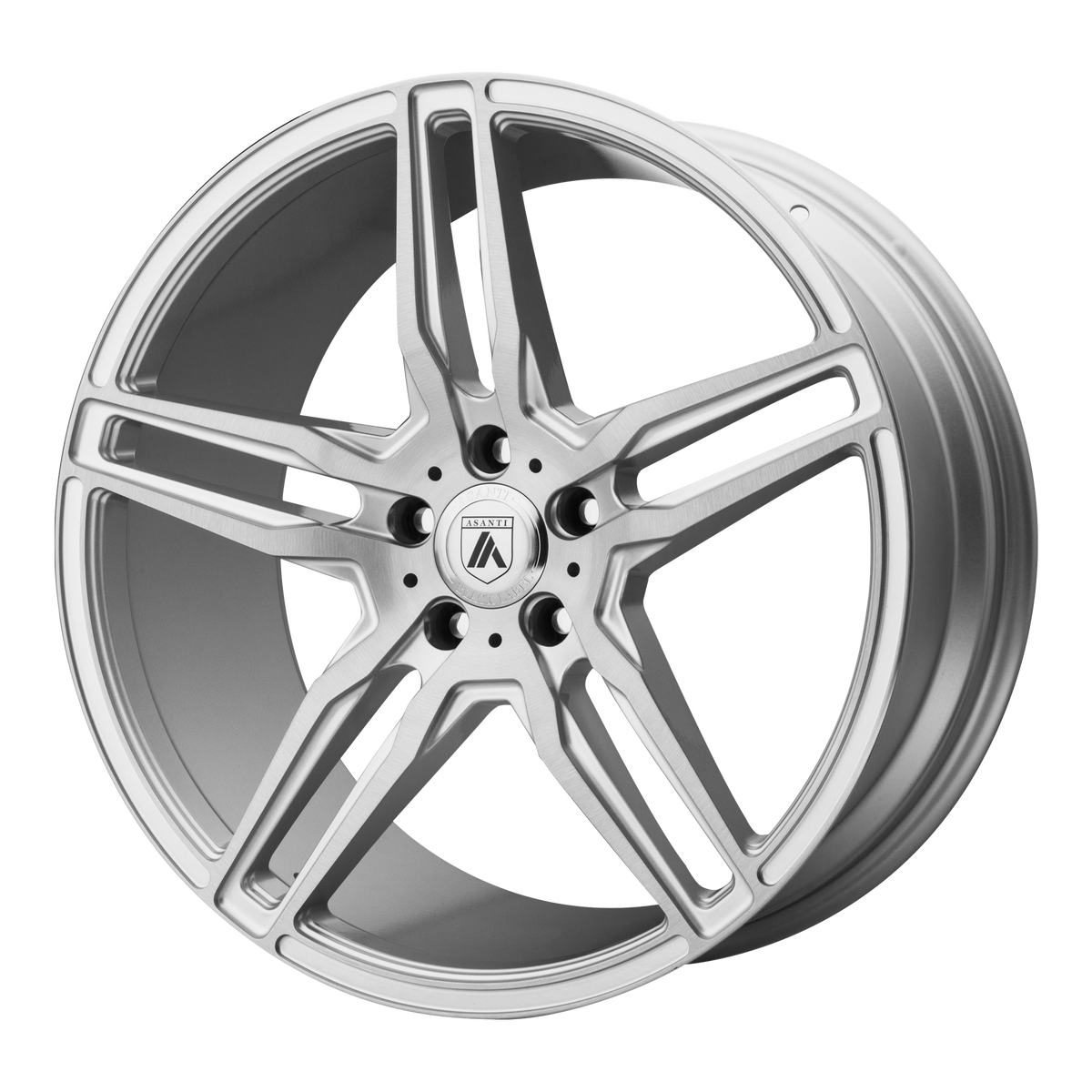 Asanti Black Abl-12 Orion 19X9.5 5X120 +45MM Brush Silver W/ Carbon Inserts