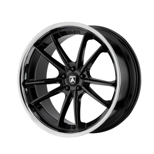 Asanti Black Abl-23 Sigma 20X10.5 5X114.3 +38MM Gloss Black W/ Chrome Lip
