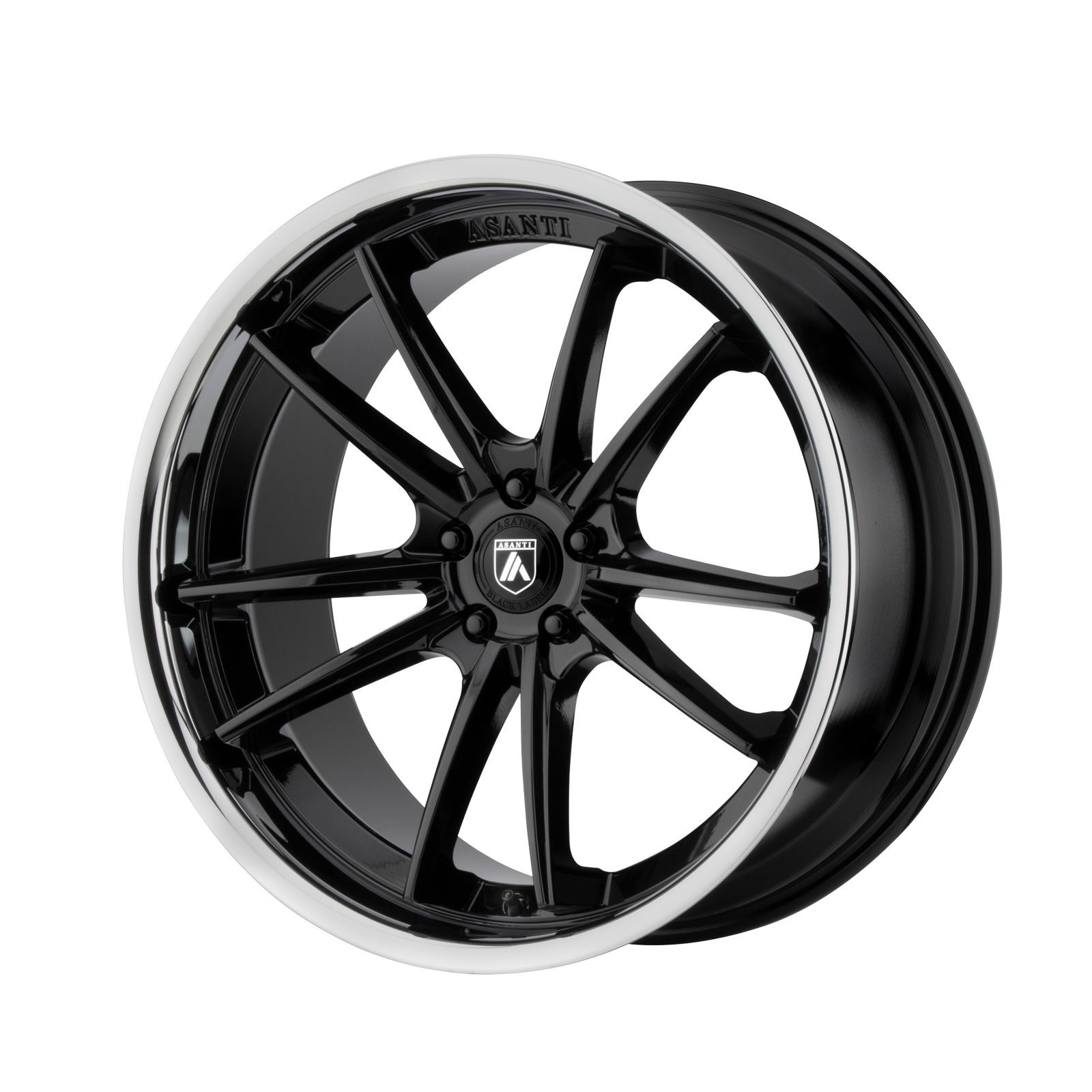 Asanti Black Abl-23 Sigma 22X10.5 5X120 +35MM Gloss Black W/ Chrome Lip
