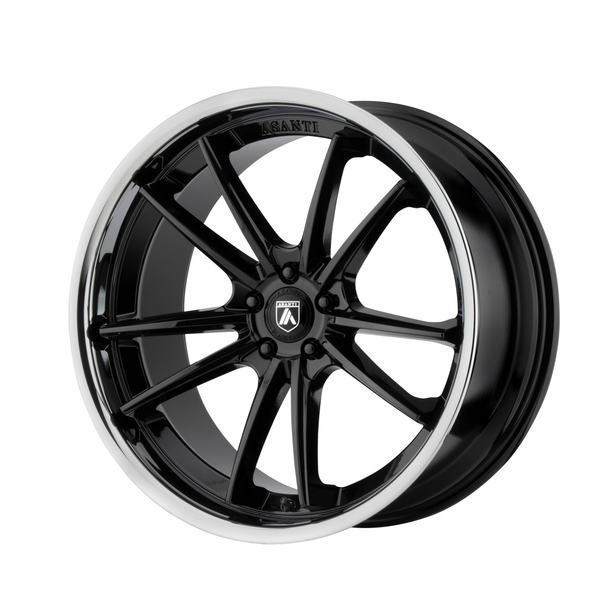 Asanti Black Abl-23 Sigma 22X10.5 5X114.3 +35MM Gloss Black W/ Chrome Lip