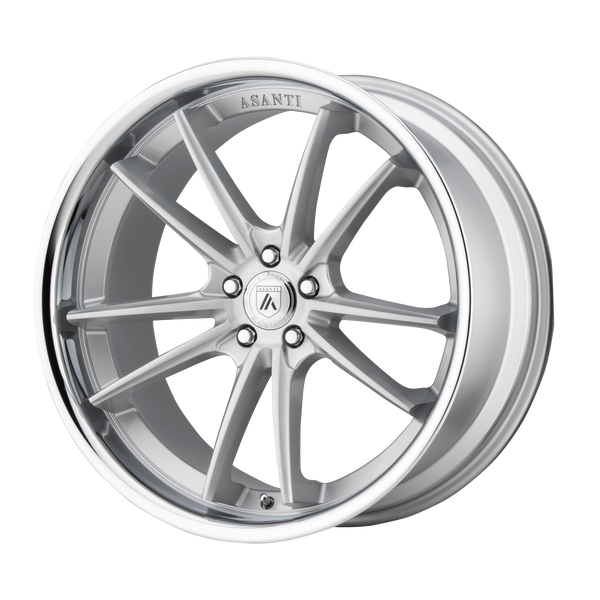 Asanti Black Abl-23 Sigma 20X10.5 5X120 +38MM Brushed Silver W/ Chrome Lip