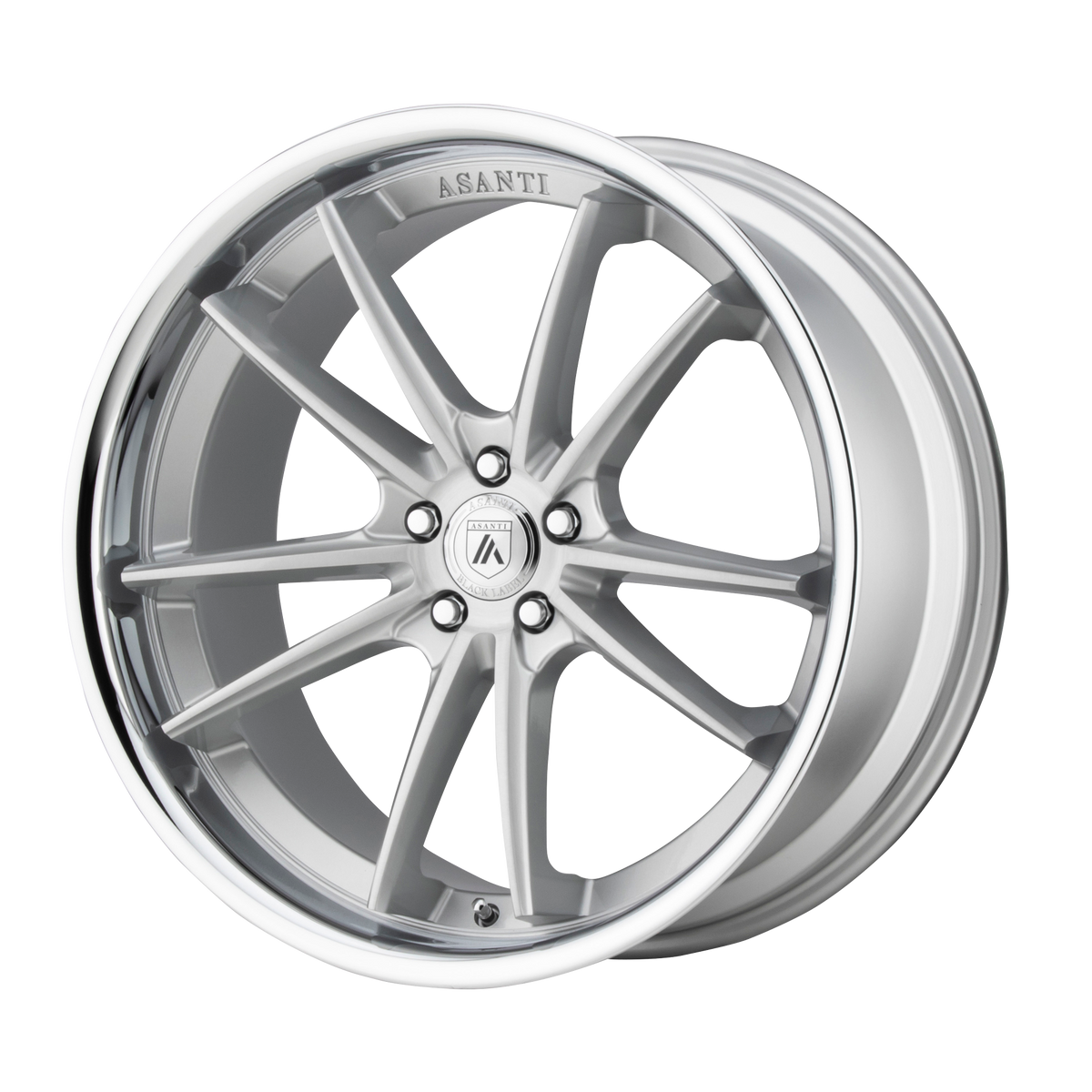 Asanti Black Abl-23 Sigma 22X10.5 5X114.3 +35MM Brushed Silver W/ Chrome Lip