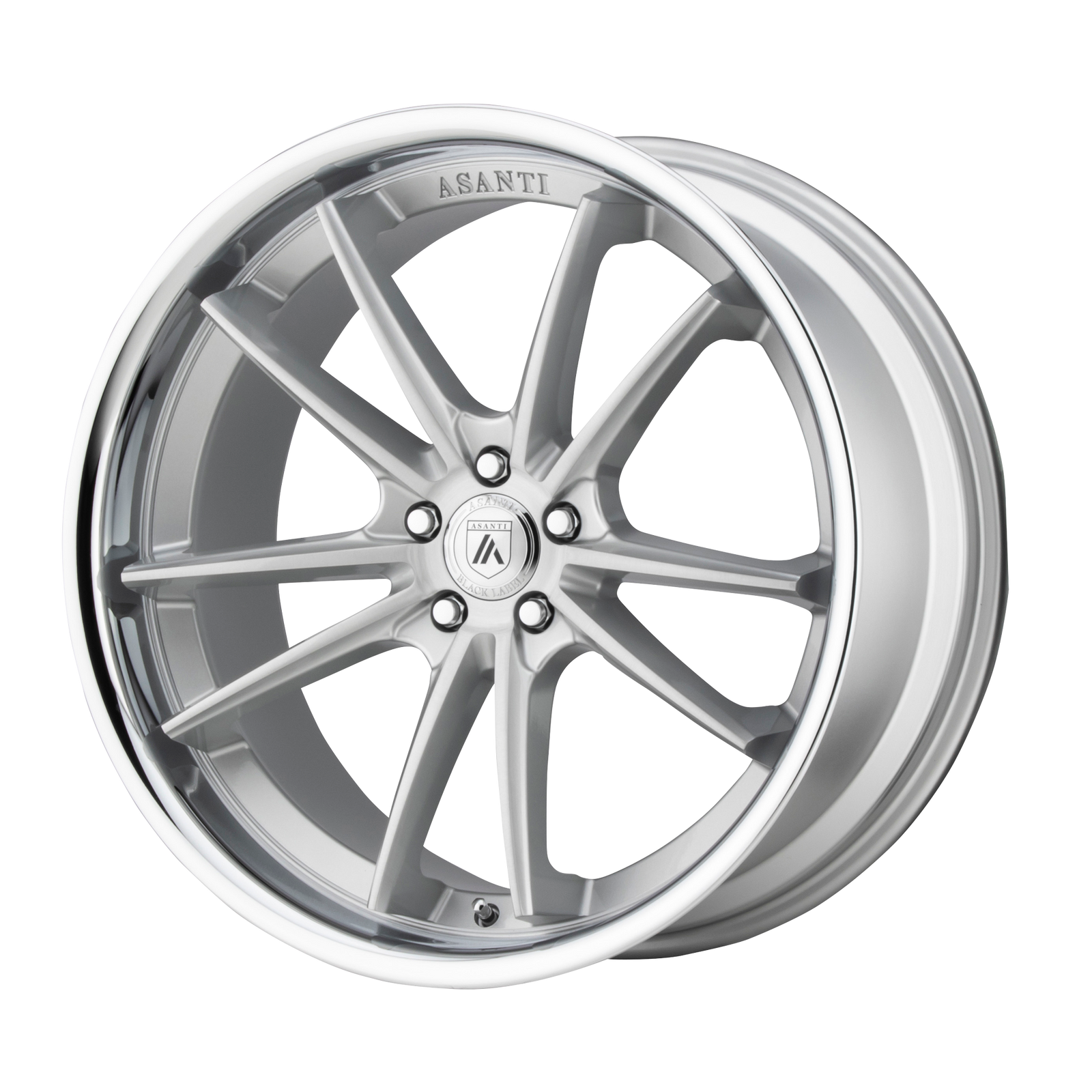 Asanti Black Abl-23 Sigma 22X10.5 5X114.3 +35MM Brushed Silver W/ Chrome Lip
