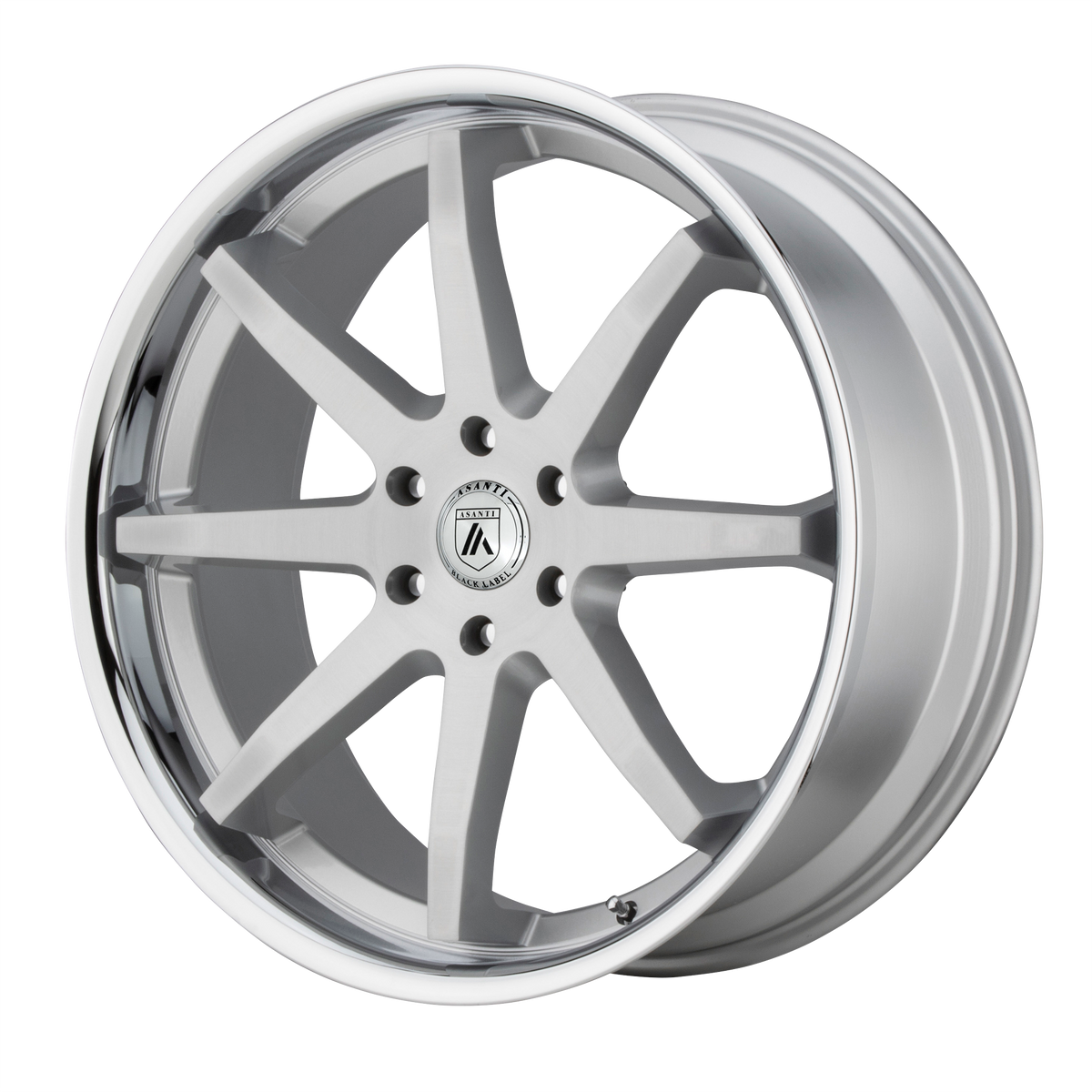 Asanti Black Abl-32 Kaiser 22X9.5 6X139.7 +30MM Brushed Silver W/ Chrome Lip