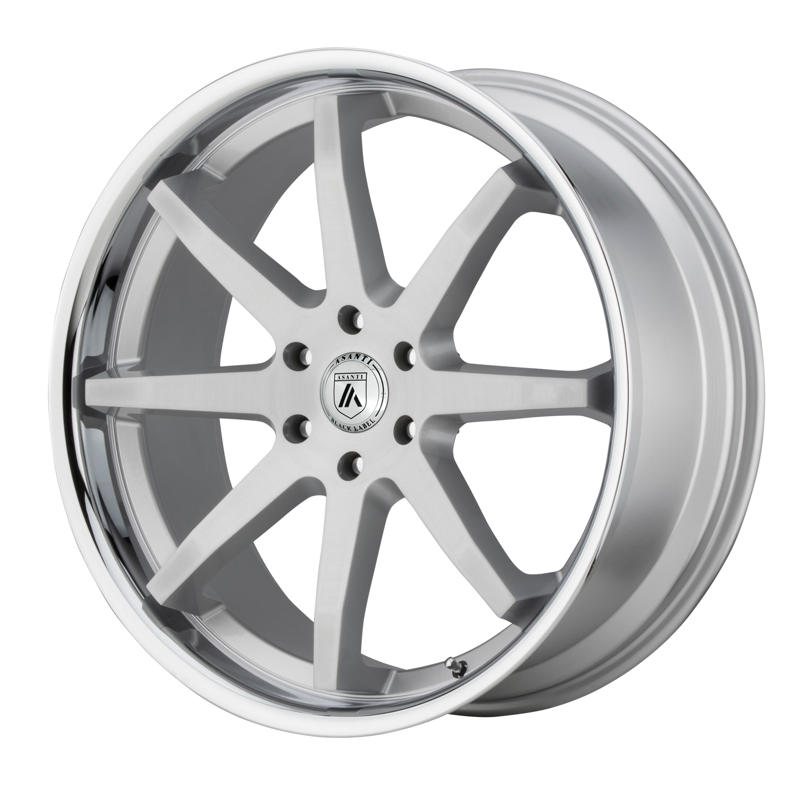 Asanti Black Abl-32 Kaiser 24X10 6X139.7 +30MM Brushed Silver W/ Chrome Lip