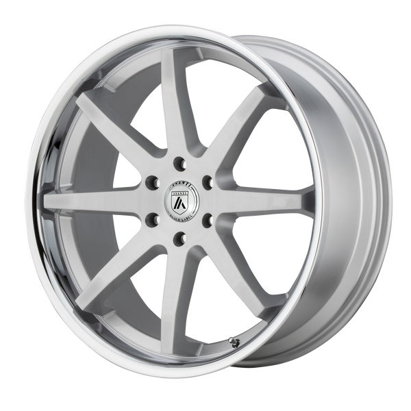 Asanti Black Abl-32 Kaiser 22X9.5 6X139.7 +30MM Brushed Silver W/ Chrome Lip