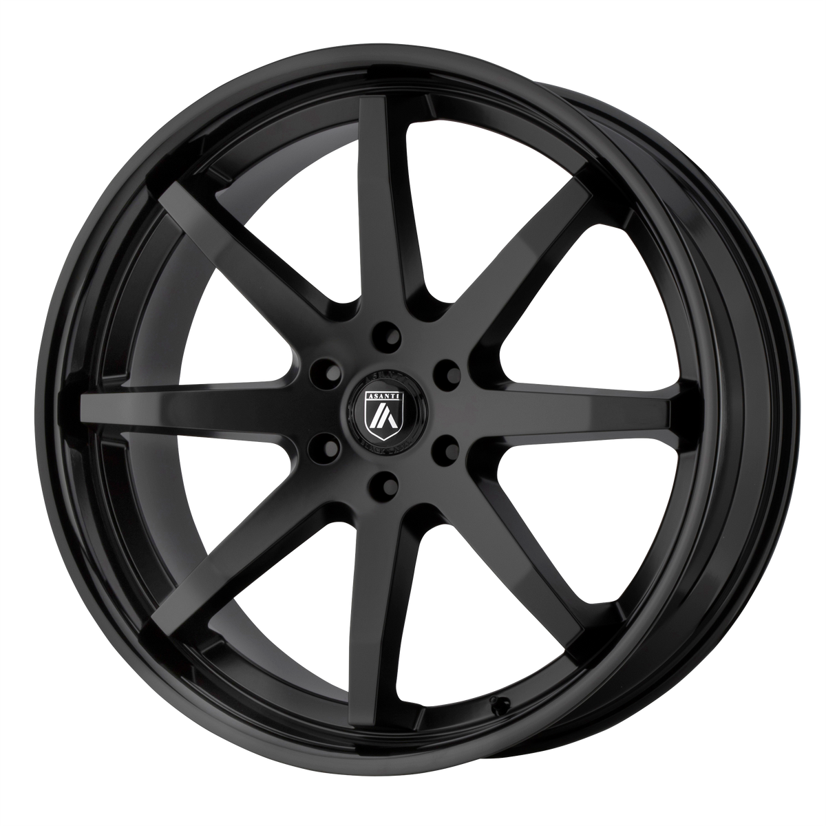 Asanti Black Abl-32 Kaiser 20X9 5X120 +30MM Satin Black W/ Gloss Black Lip