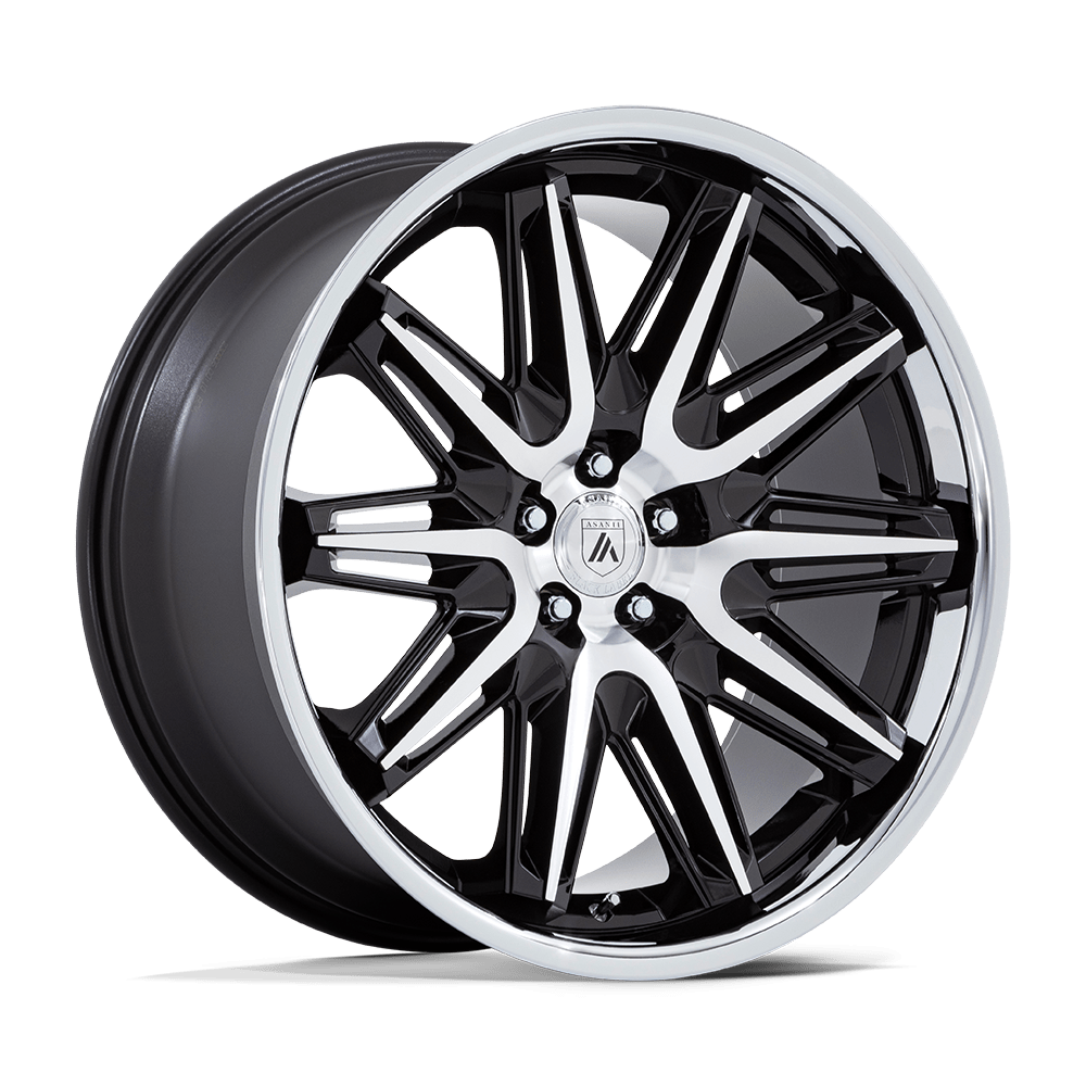 Asanti Black Ab047 Imperator 20X9 5X112 +27MM Gloss Black Machined W/ Ss Lip