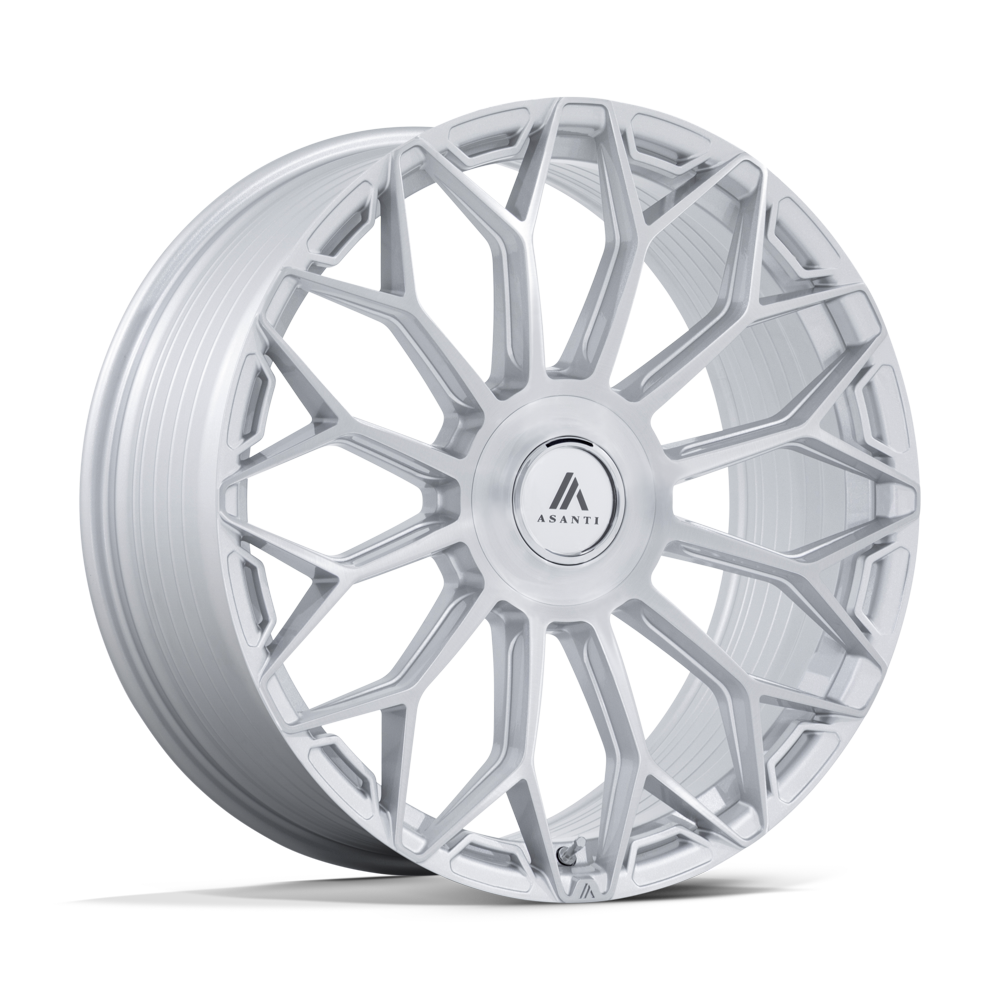 Asanti Black Ab051 Envoy 24X10 5X112/5X120/5X120 +35MM Gloss Silver W/ Brushed Face