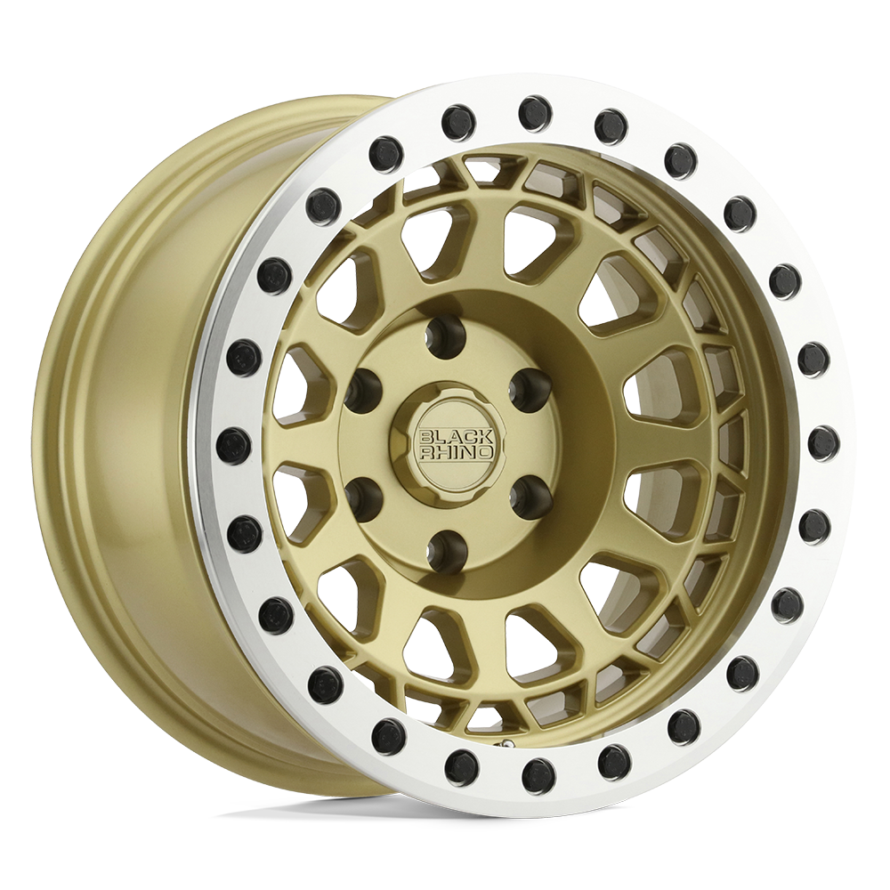 Black Rhino Hard Alloys Primm Beadlock 17X8.5 6X139.7 -30MM Matte Gold W/ Machined Ring