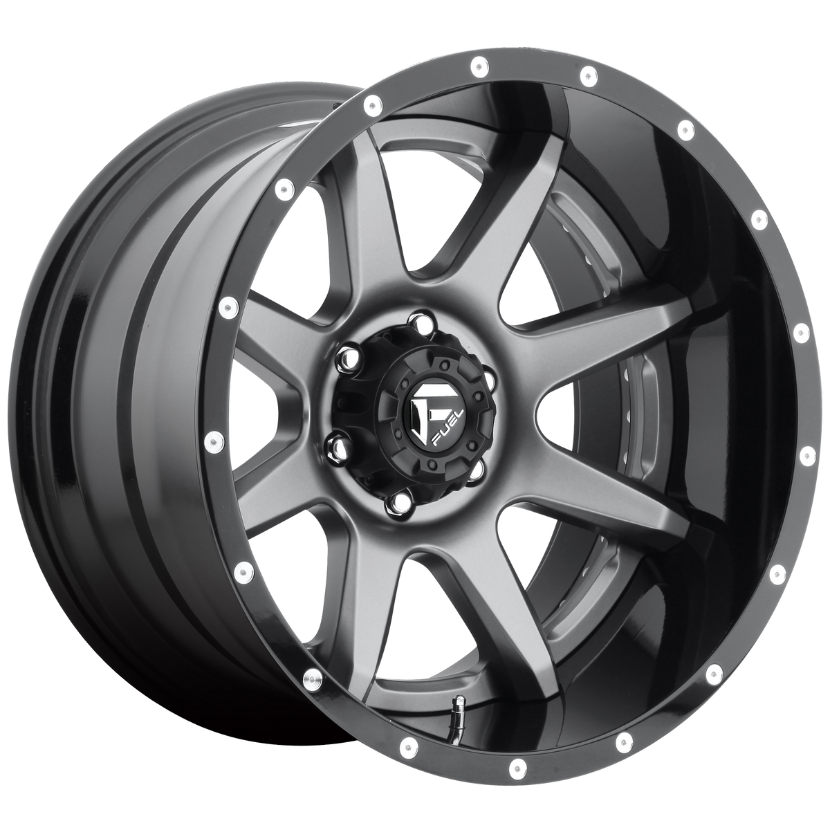 Fuel Off-Road Aluminum Wheels 20X10 Rampage D238 Matte Gunmetal Black Lip
