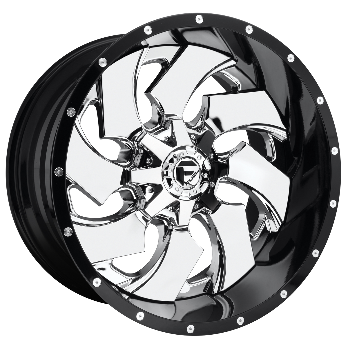 Fuel Off-Road D240 22X8.25 Chrome W/ Gloss Black Lip 8x200 +121mm