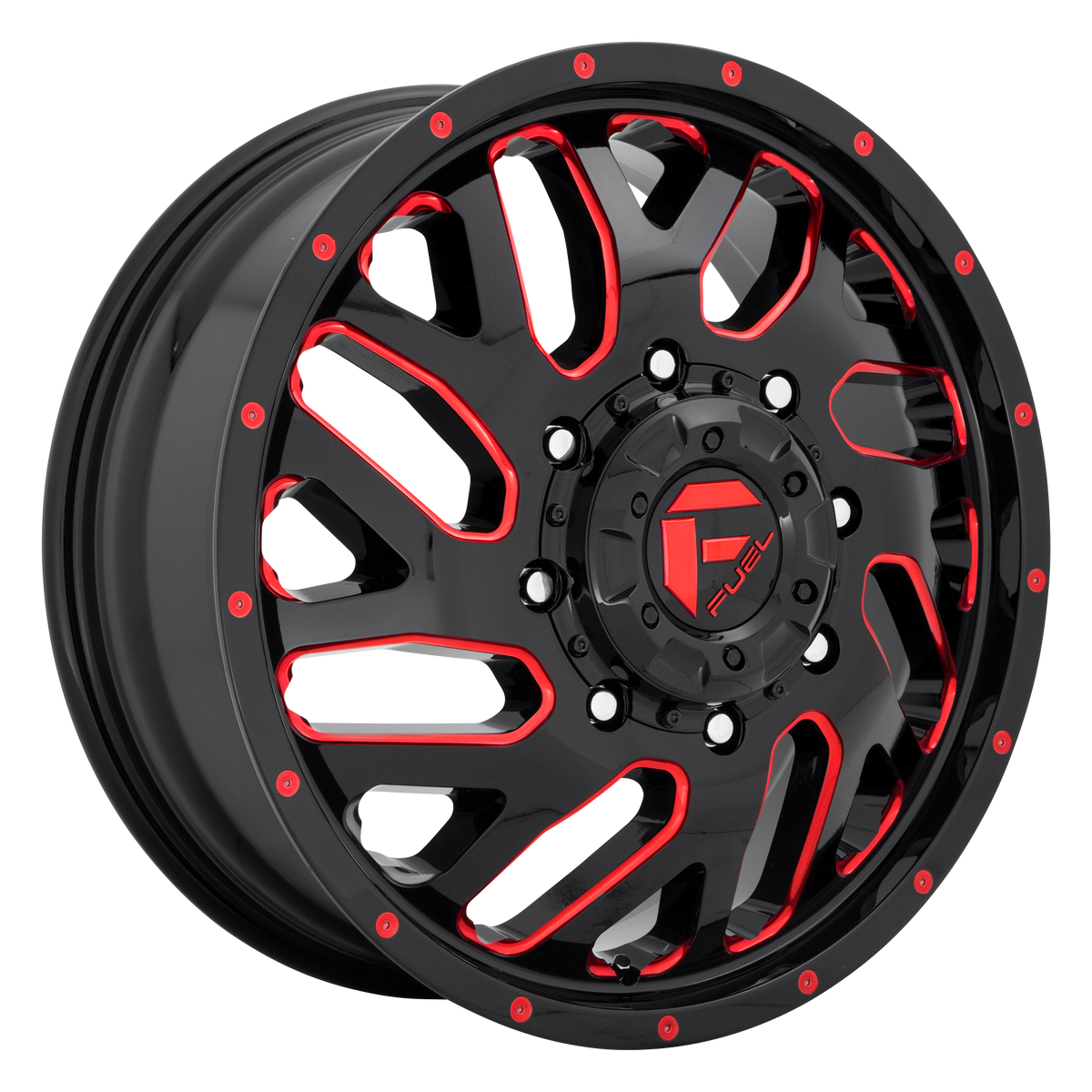 Fuel Off-Road Aluminum Wheels 20X7 Triton Utv D656 Gloss Black W/ Red Tint