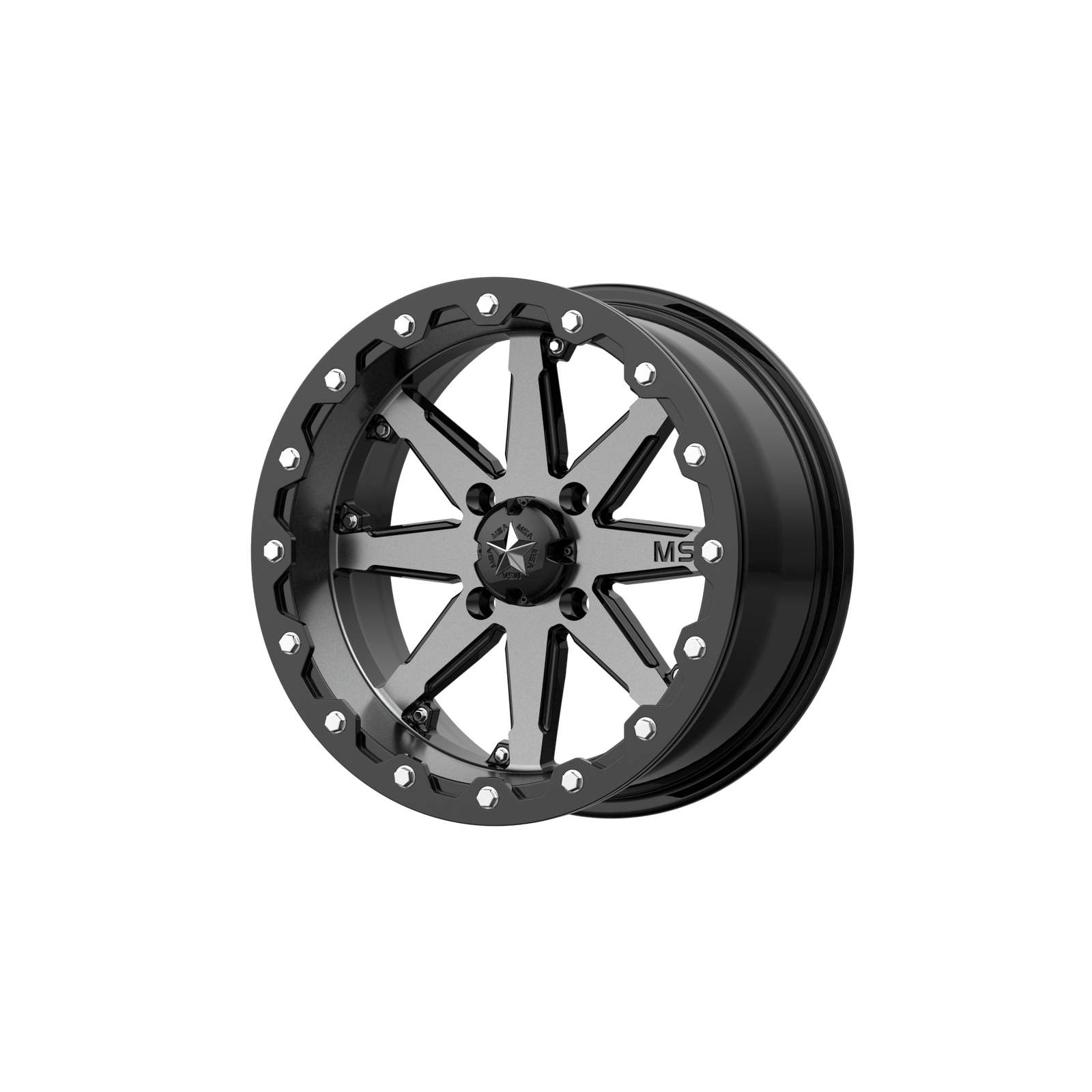 MSA Offroad Wheels M21 Lok Utv Beadlock 14X7 4X156 +0MM Charcoal Tint