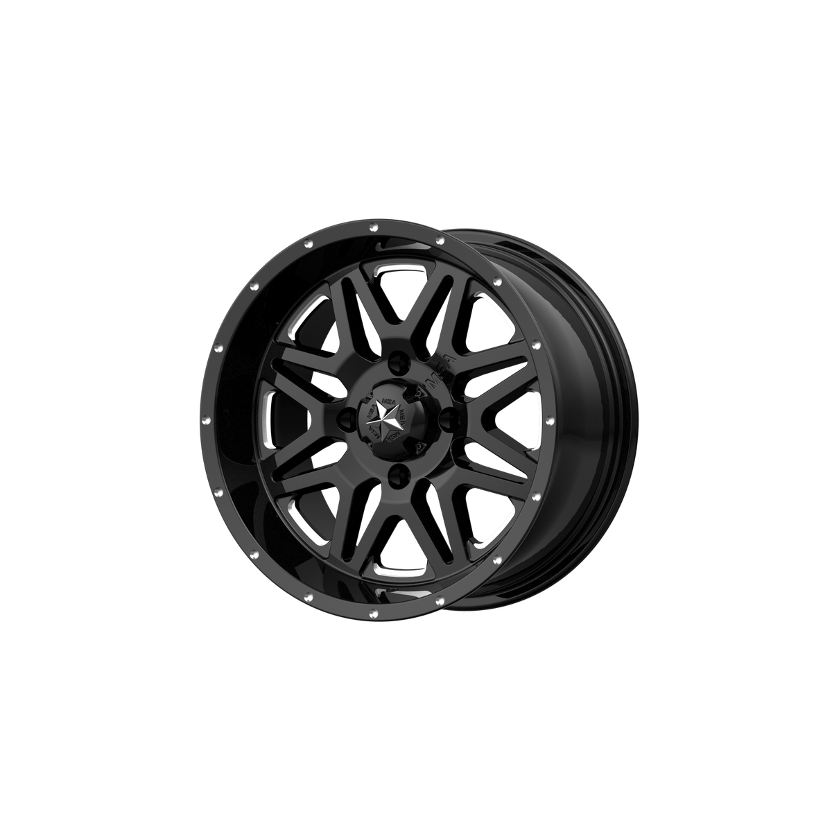 MSA Offroad Wheels M26 Vibe Utv 14X7 4X137 +0MM Gloss Black Milled