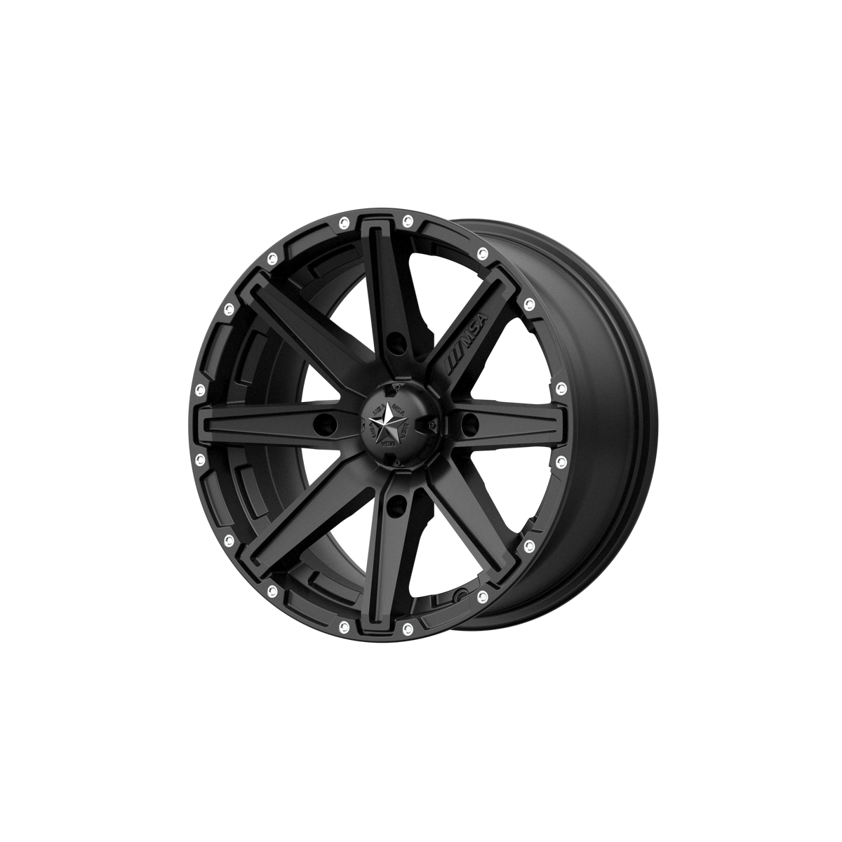 MSA Offroad Wheels M33 Clutch Utv 15X7 4X156 +10MM Satin Black