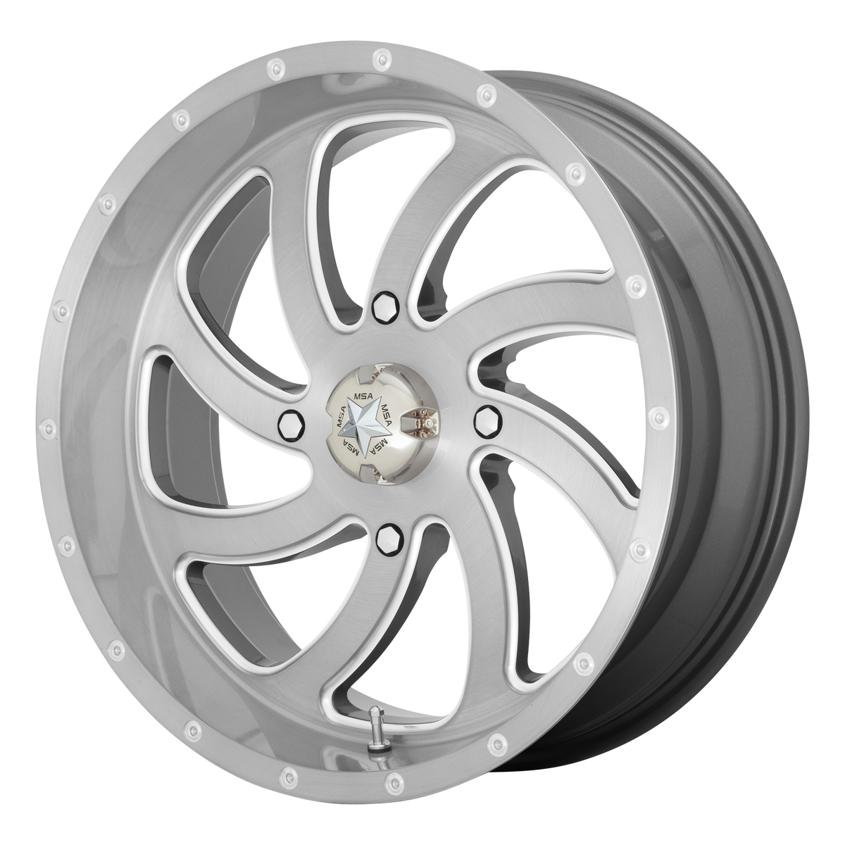 MSA Offroad Wheels M36 Switch Utv 18X7 4X137 +0MM Brushed Titanium