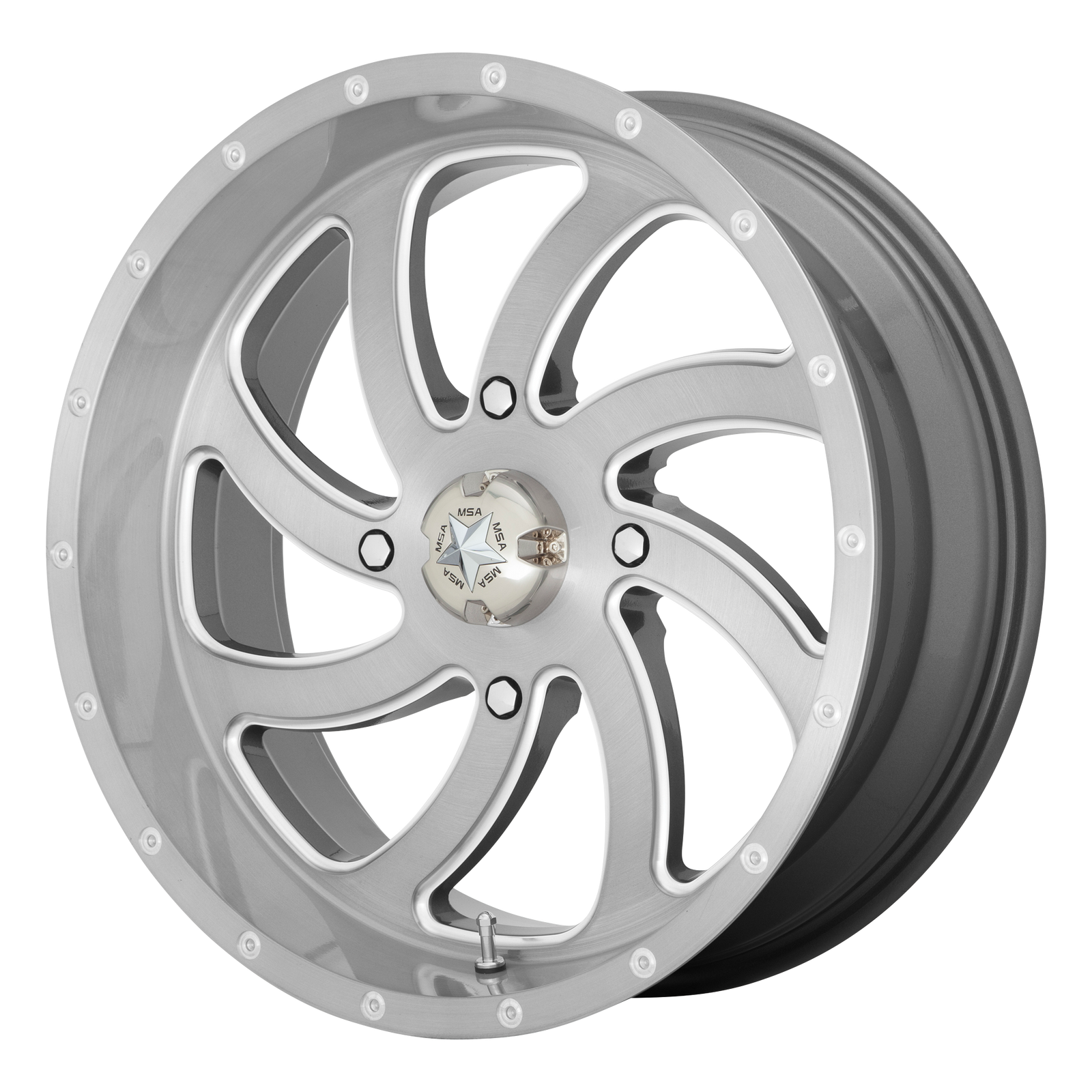 MSA Offroad Wheels M36 Switch Utv 20X7 4X137 +0MM Brushed Titanium