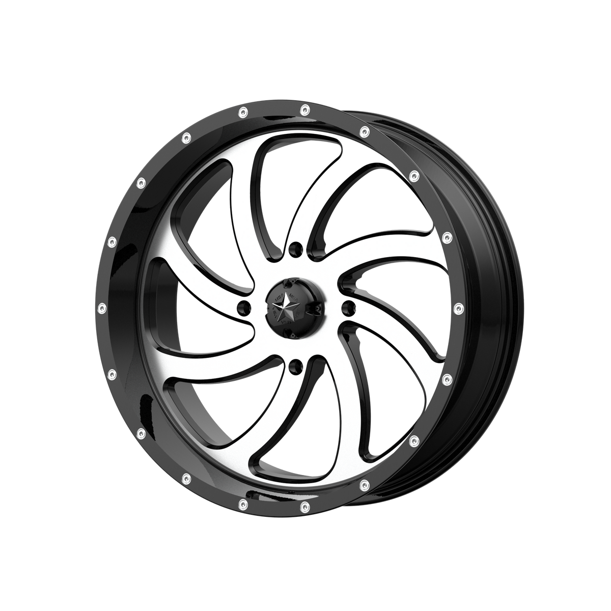 MSA Offroad Wheels M36 Switch Utv 22X7 4X137 +0MM Machined Gloss Black