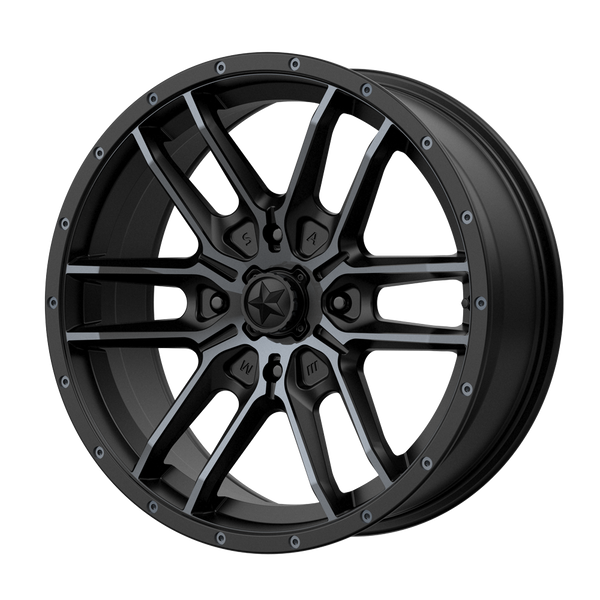 MSA Offroad Wheels M43 Fang Utv 20X7 4X156 +10MM Satin Black W/ Titanium Tint