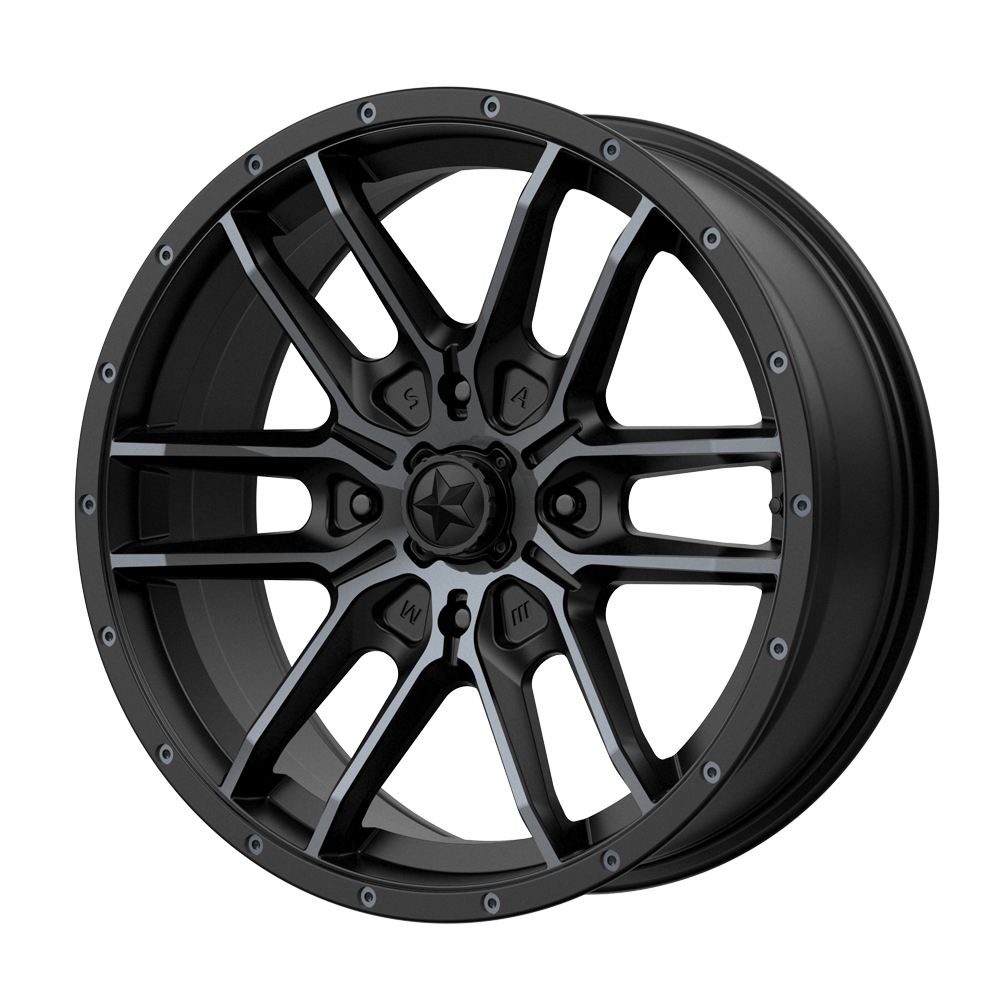 MSA Offroad Wheels M43 Fang Utv 15X7 4X137 +38MM Satin Black W/ Titanium Tint
