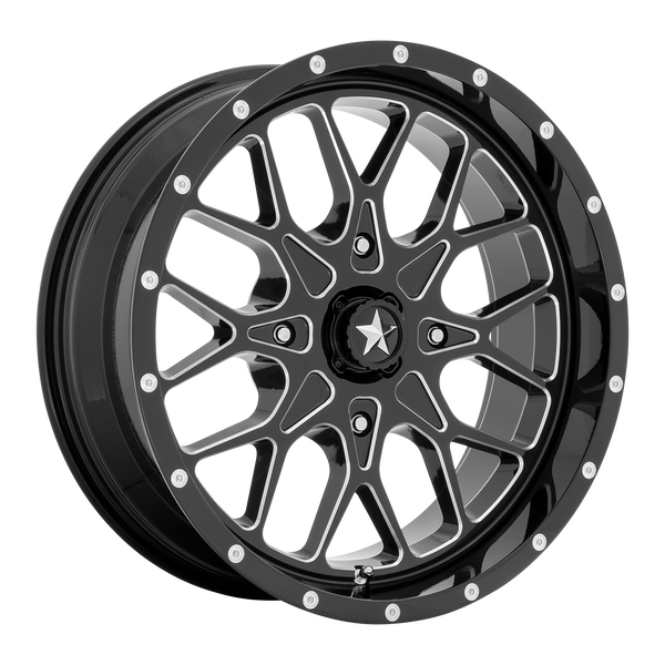 MSA Offroad Wheels M45 Portal Utv 24X7 4X137 +0MM Gloss Black Milled