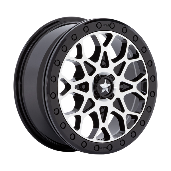 MSA Offroad Wheels M48 Portal Utv Beadlock 15X6 4X110 +38MM Gloss Black Machined W Gb Ring
