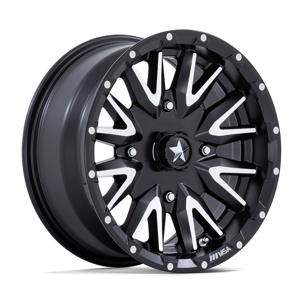 MSA Offroad Wheels M49 Creed Utv 14X7 4X137 +10MM Matte Black Machined
