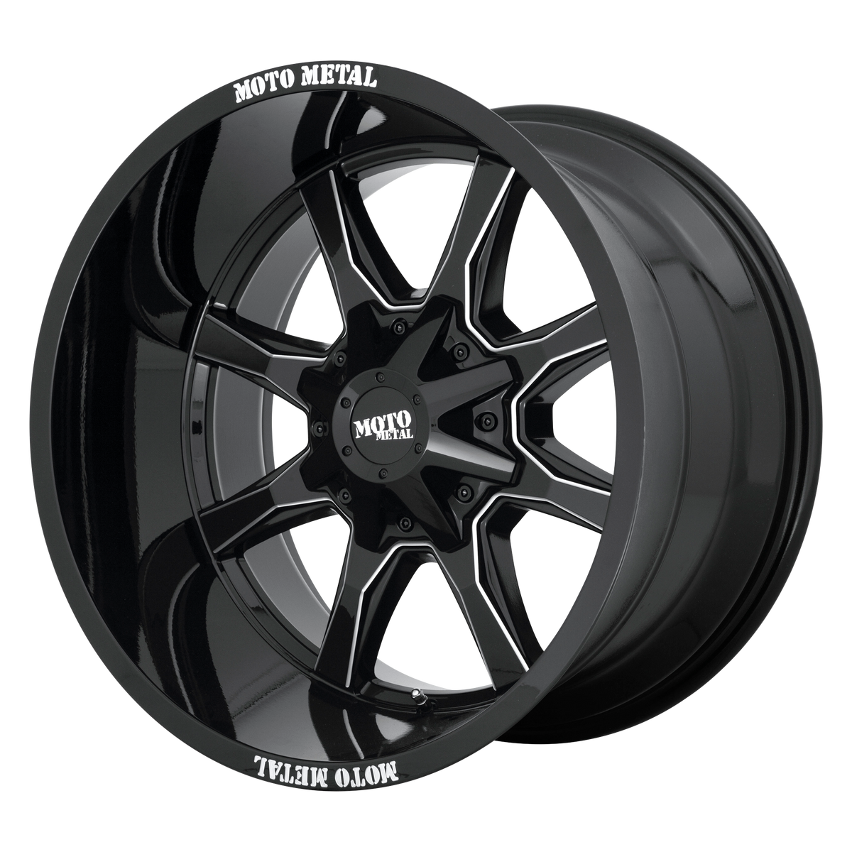Moto Metal Mo970 20X10 8X170 -18MM Gloss Black Mill Moto Metal Lp