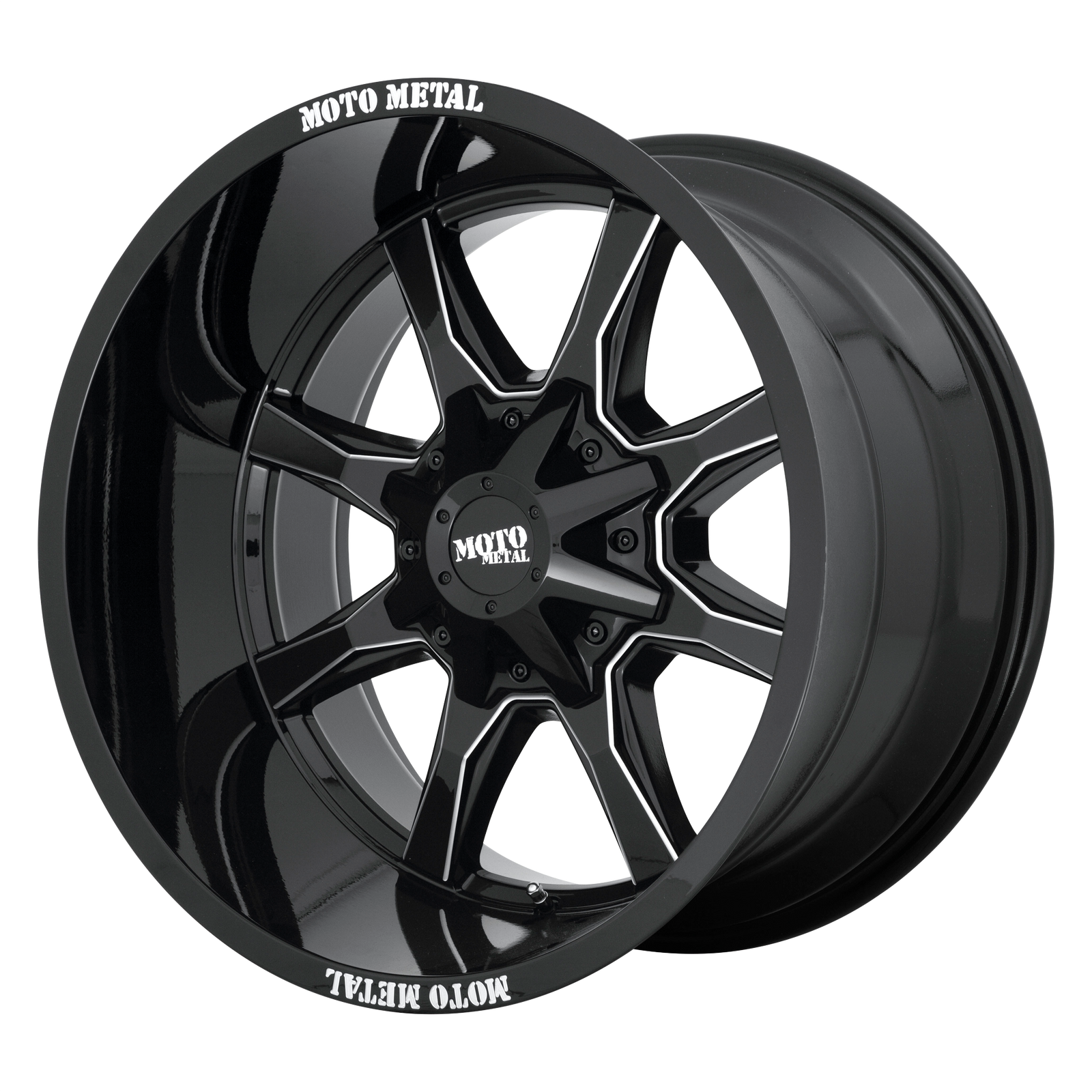 Moto Metal Mo970 20X10 8X170 -18MM Gloss Black Mill Moto Metal Lp