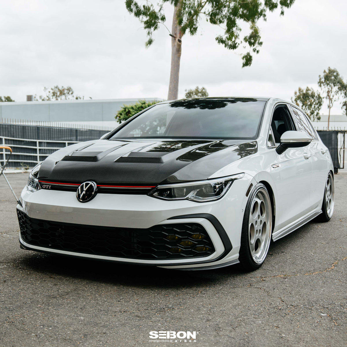 Seibon 2022-2023 Volkswagen Golf GTI/R DV-Style Carbon Fiber Hood - HD22VWG8-DV